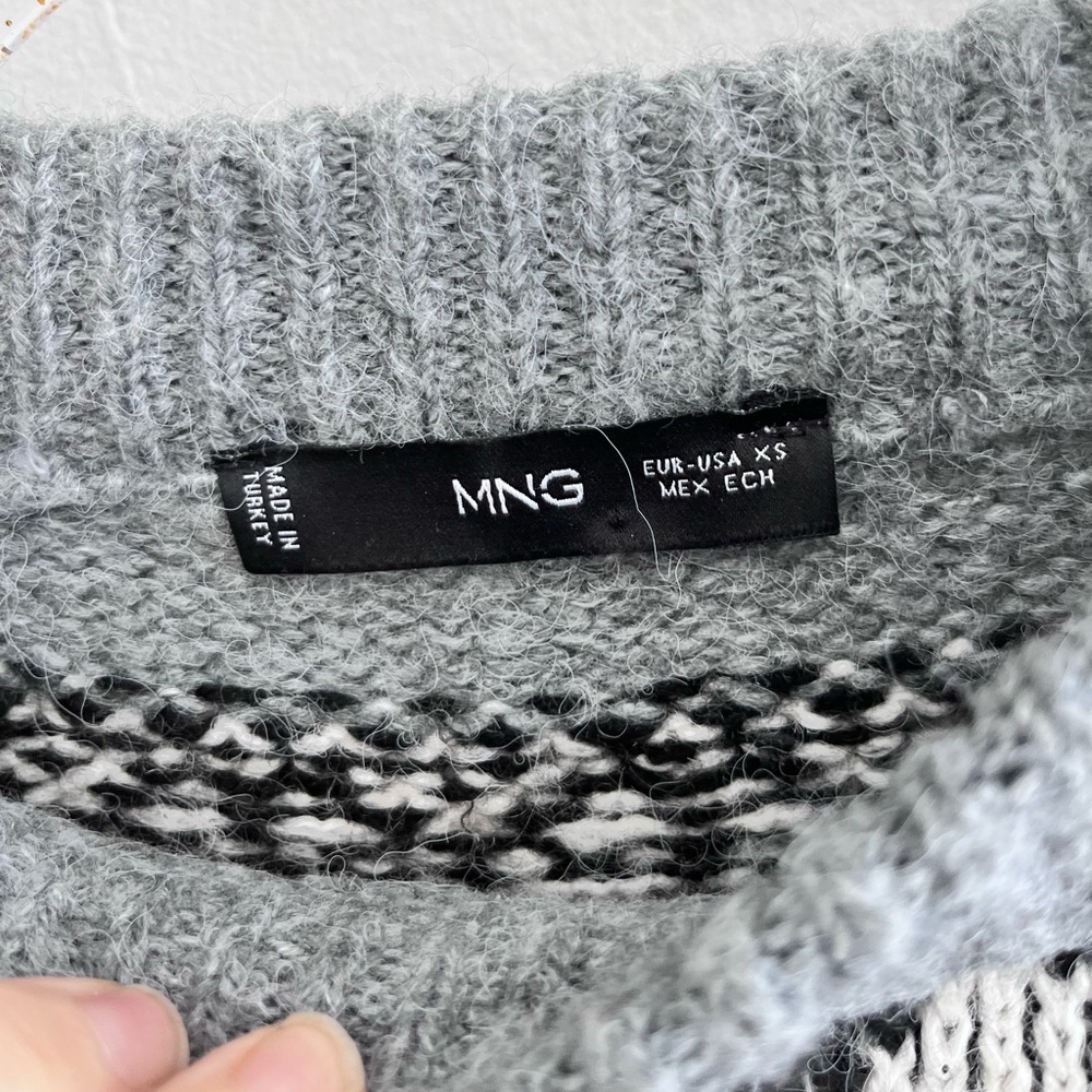 MANGO Wool Blend Metallic Crew Neck Sweater - Picture 4 of 5